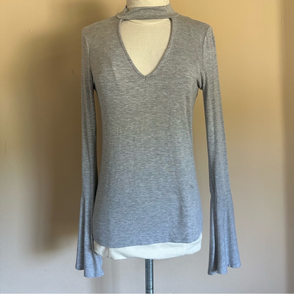 Project Social T - Cutout V-Neck Top Bell Sleeves